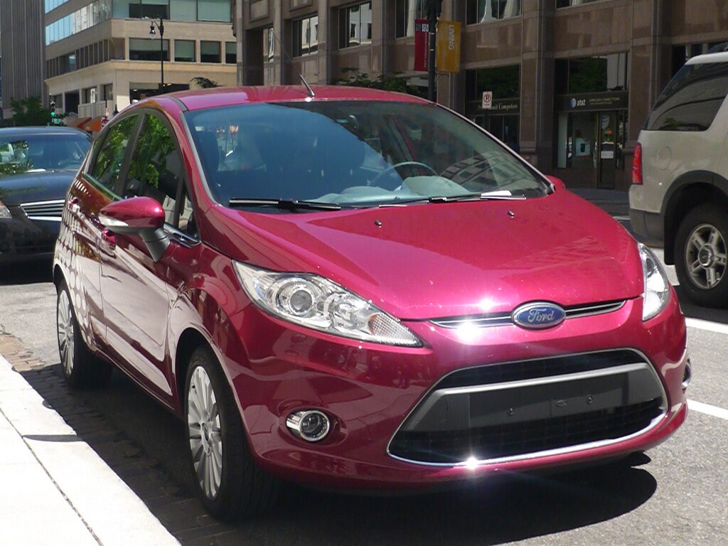 An image of burgundy Ford fiesta hatchback 2010 for best fuel efficient cars