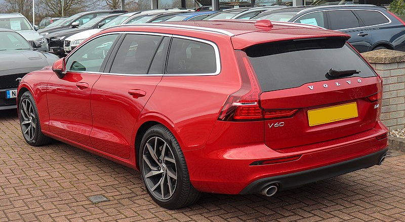 Image of Red colored  volvo V60 Wagon Car