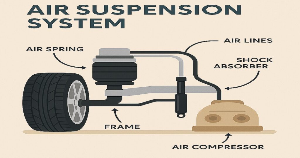 an infographic of Air Suspension System for best comfortable ride in the car