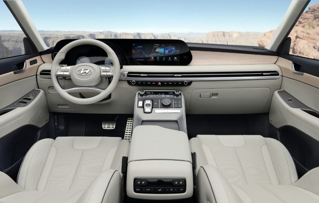 An image of luxury Hyundai car interior for section best comfortable cars for long distance trip in Australia.