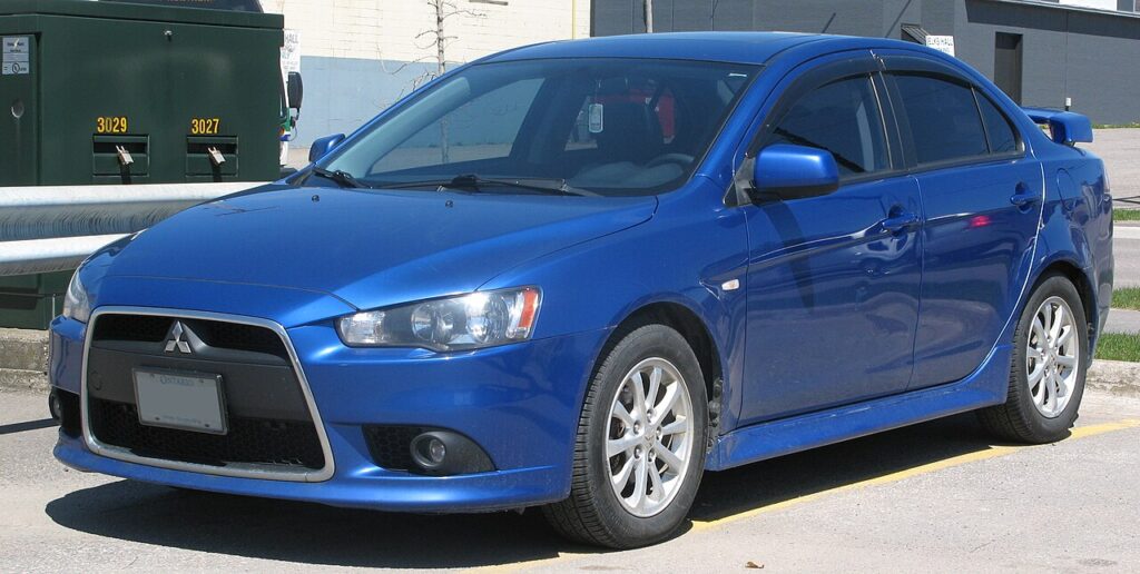 An image of blue Mitsubishi Lancer for the section best second hand cars under $10000 in Australia