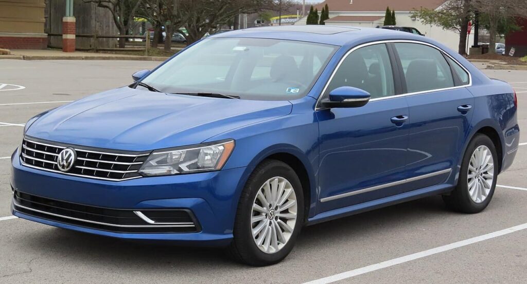 An image of blue Volkswagen Passat for most comfortable cars under $30k in Australia