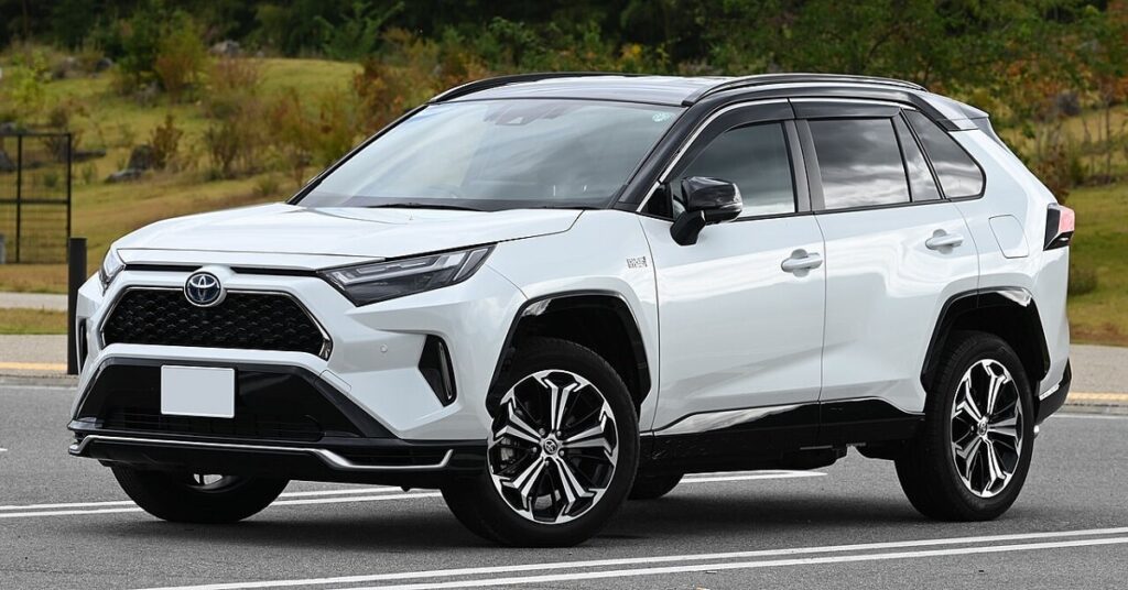 An image of white Toyota Rav 4 Hybrid for Article best car for couple.