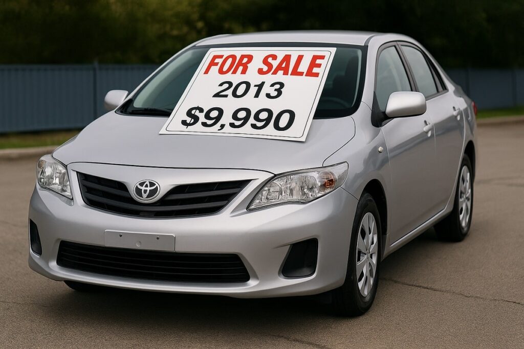An Image of a silver toyota corolla for sale for article how to sell a car