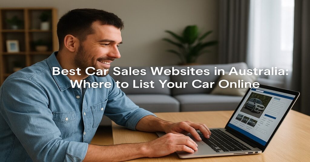An image of man listing car for sale for article Best Car Sales Websites in Australia Where to List Your Car Online
