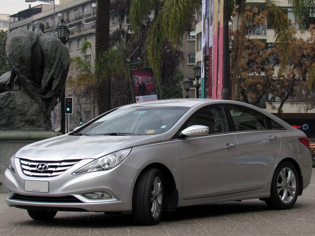 An image of Silver Hyundai Sonata for Section Most Comfortable cars under $10k in Australia