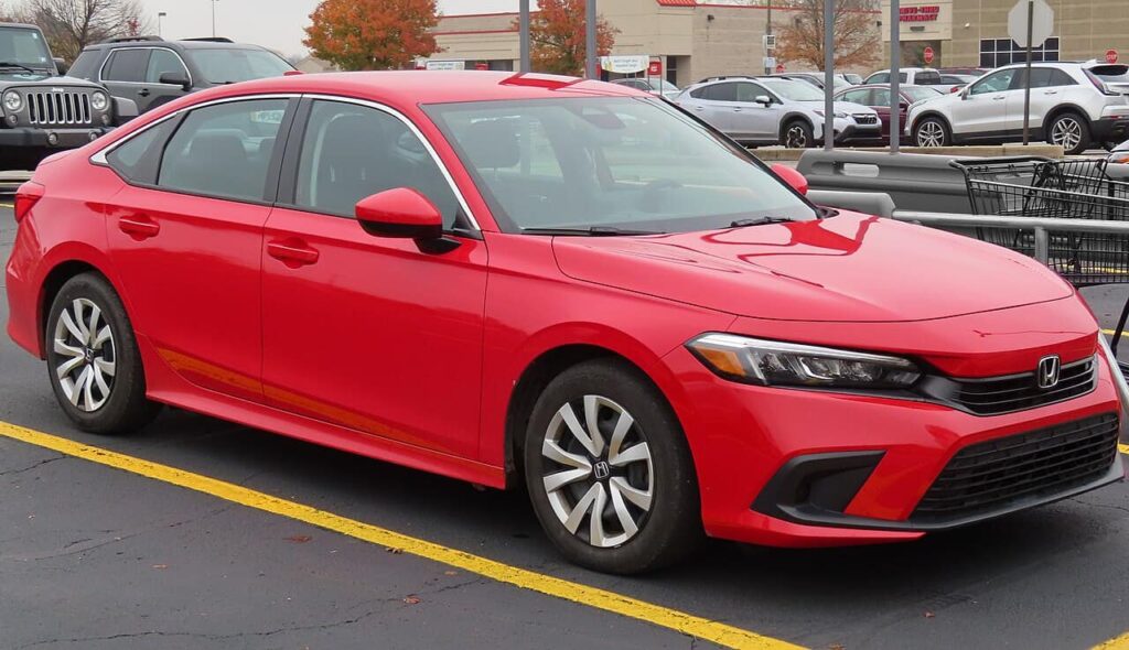 An image of Red Honda Civic for Section Cool Sedans in Australia