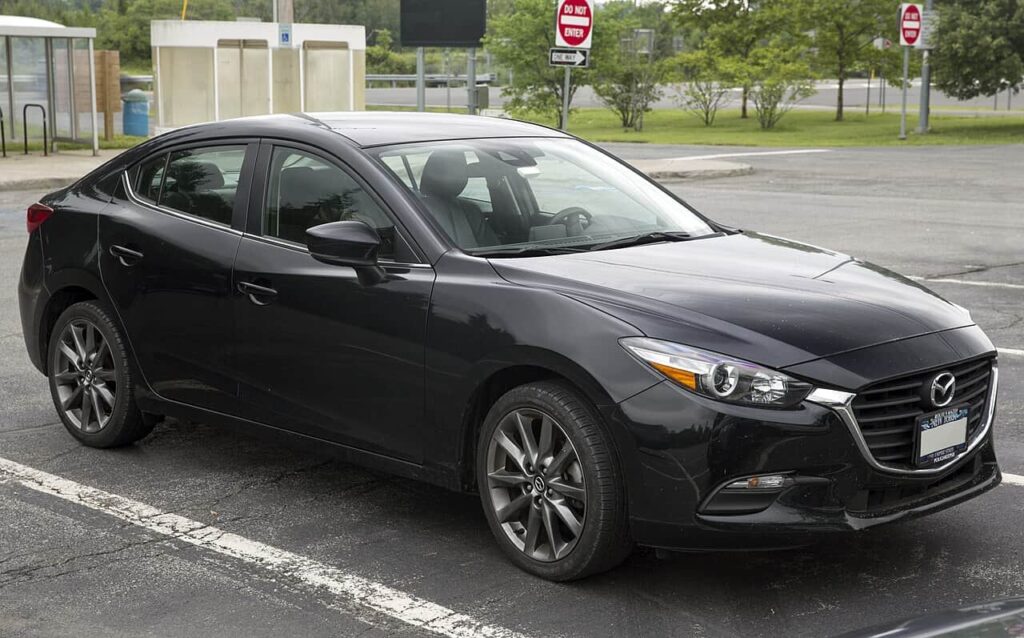 an Image of black Mazda3 for car reliability ratings in Australia